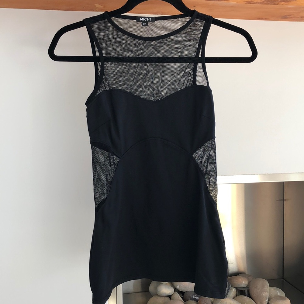 Michi NYC workout tank top mesh insert black S P